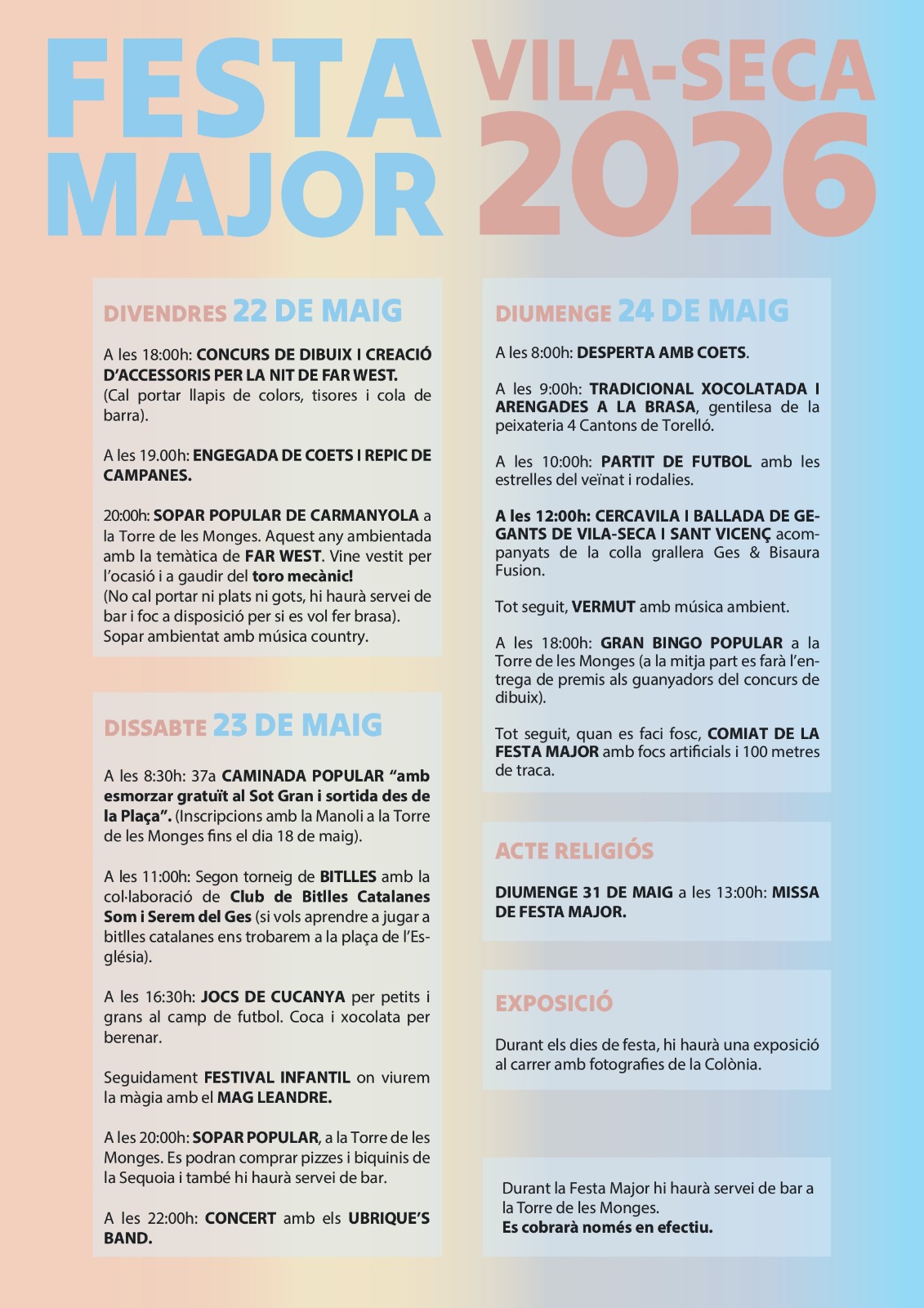 FESTA MAJOR DE VILA-SECA 2026