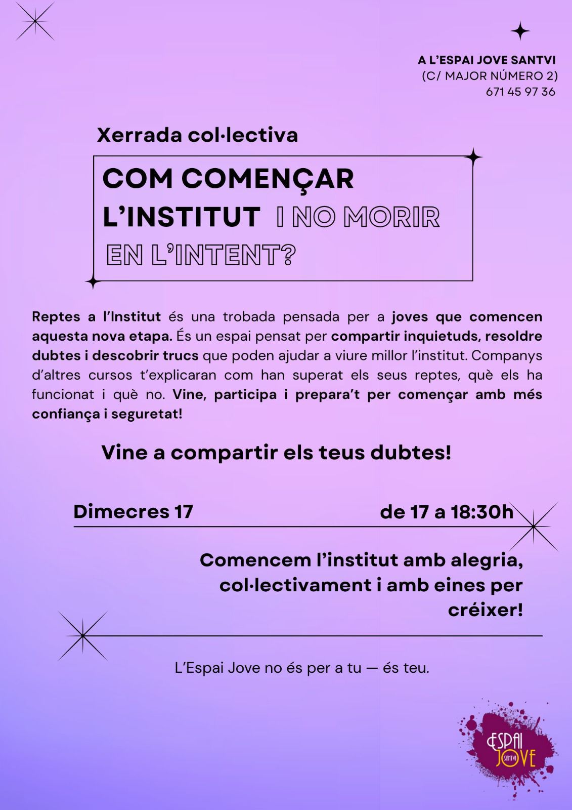 COM COMENÇAR L'INSTITUT?