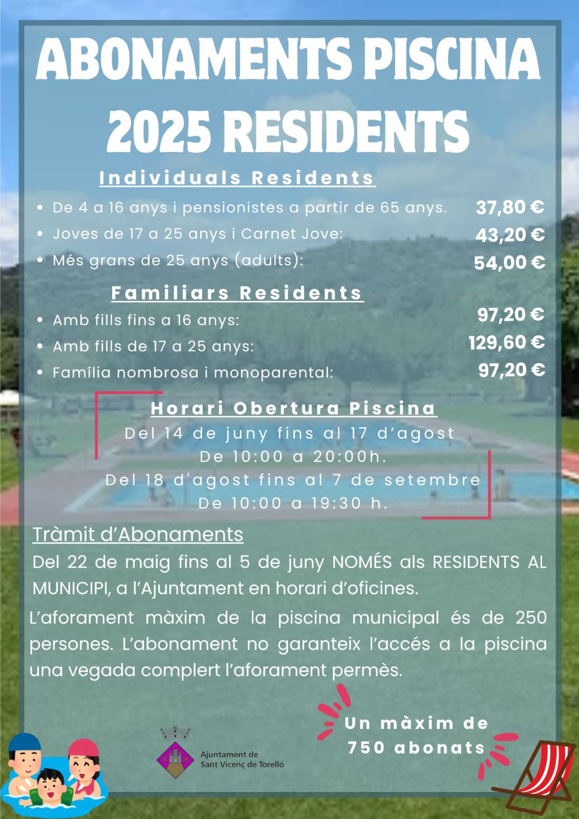 ABONAMENTS PISCINA D'ESTIU 2025