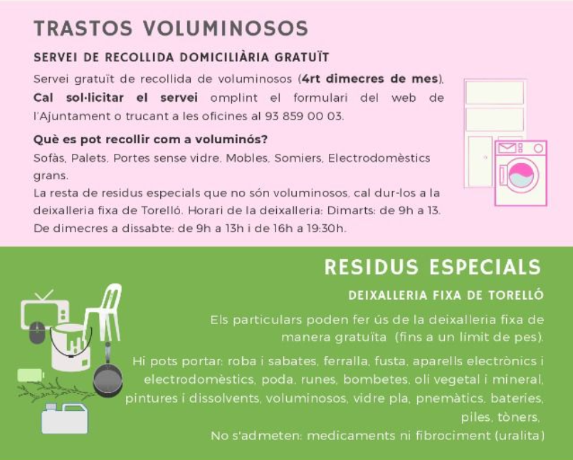  INFORMACI&Oacute; SOBRE LA RECOLLIDA DE VOLUMINOSOS I EL SERVEI DEIXALLERIA
